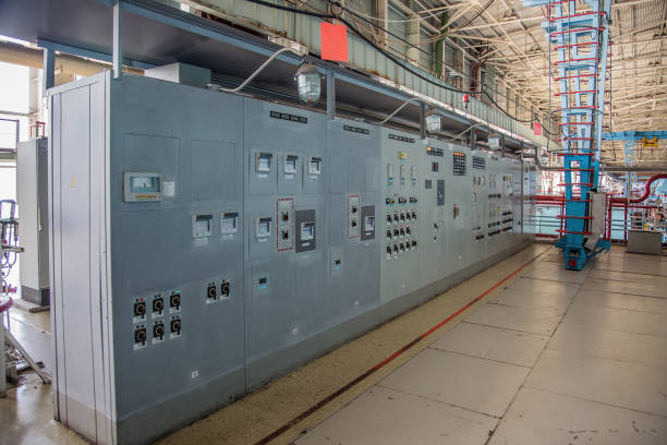 Industrial electrical switch gear panel of power plant or factory. Industrial electrical switch gear panel of power plant or factory.